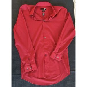 J. Ferrar Shirt Men's Stretch, Slim Fit Button Up Long Sleeve Red Size Medium